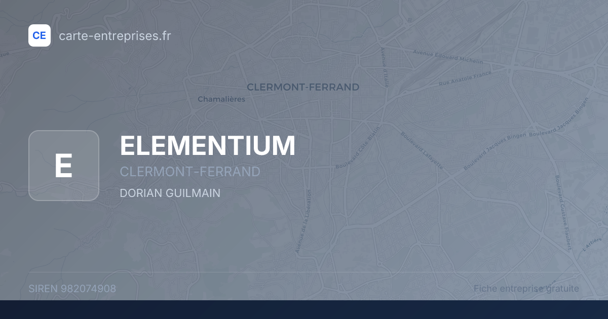 ELEMENTIUM — 982074908 — fiche entreprise