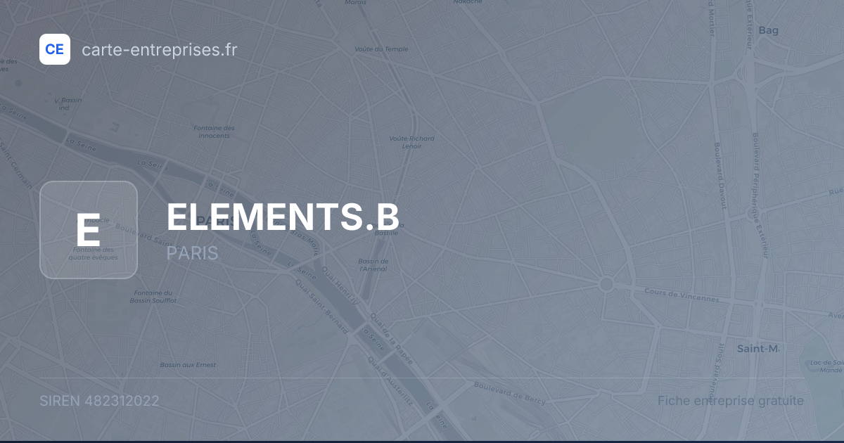 ELEMENTS.B — 482312022 — fiche entreprise