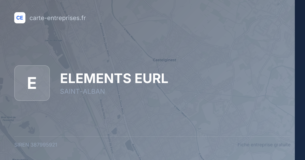 ELEMENTS EURL — 387995921 — fiche entreprise