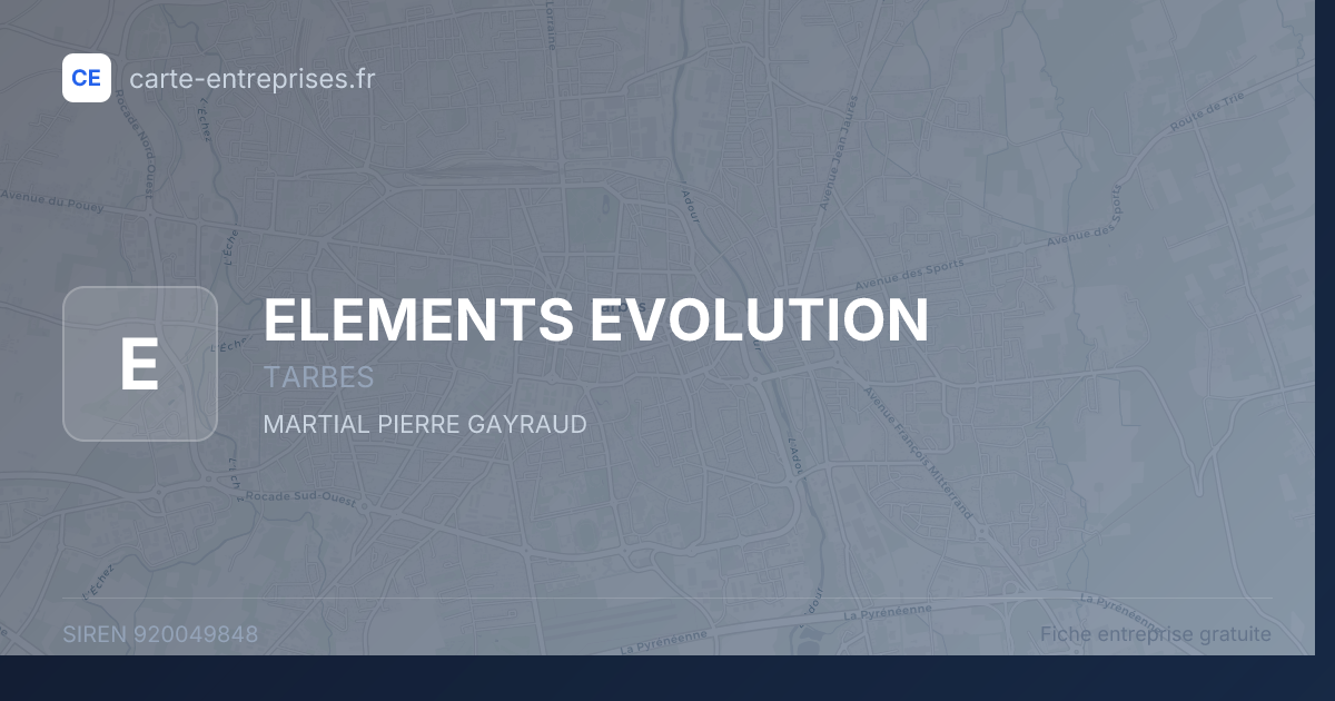 ELEMENTS EVOLUTION — 920049848 — fiche entreprise