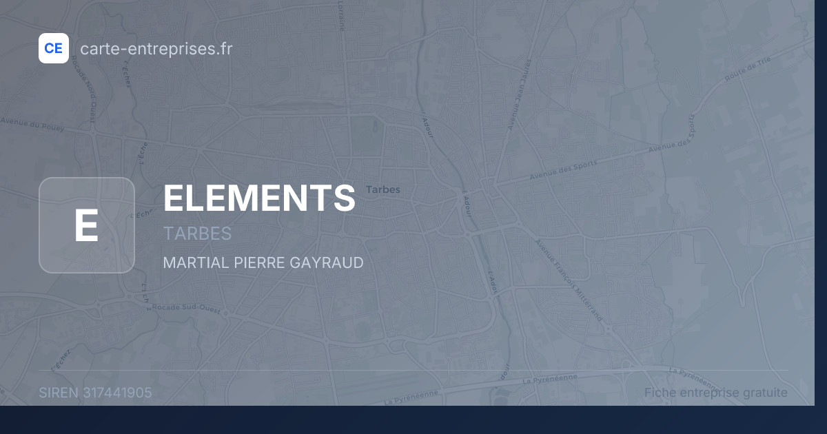 ELEMENTS — 317441905 — fiche entreprise