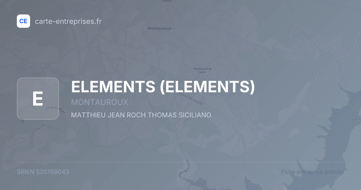 ELEMENTS — 520769043 — fiche entreprise