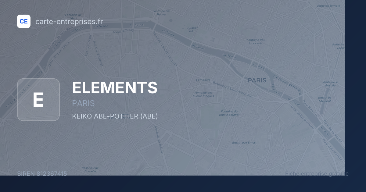 ELEMENTS — 812367415 — fiche entreprise