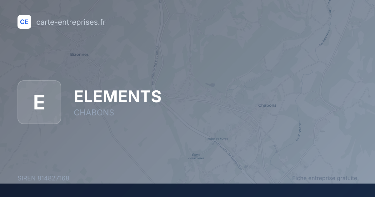 ELEMENTS — 814827168 — fiche entreprise