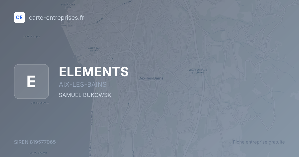 ELEMENTS — 819577065 — fiche entreprise