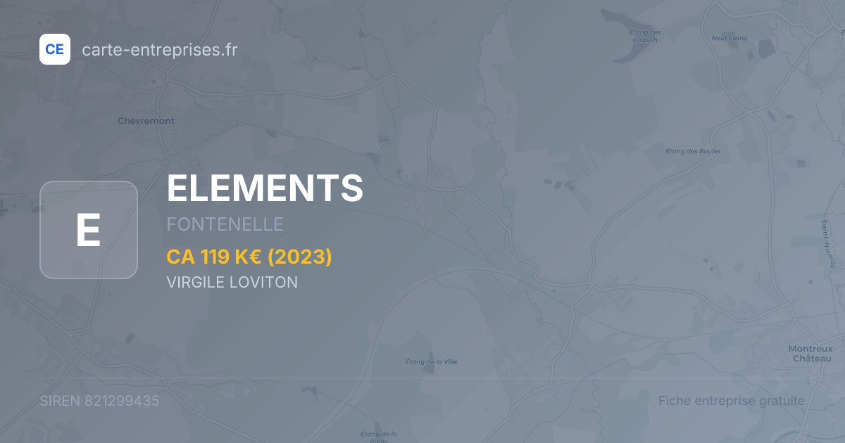 ELEMENTS — 821299435 — fiche entreprise
