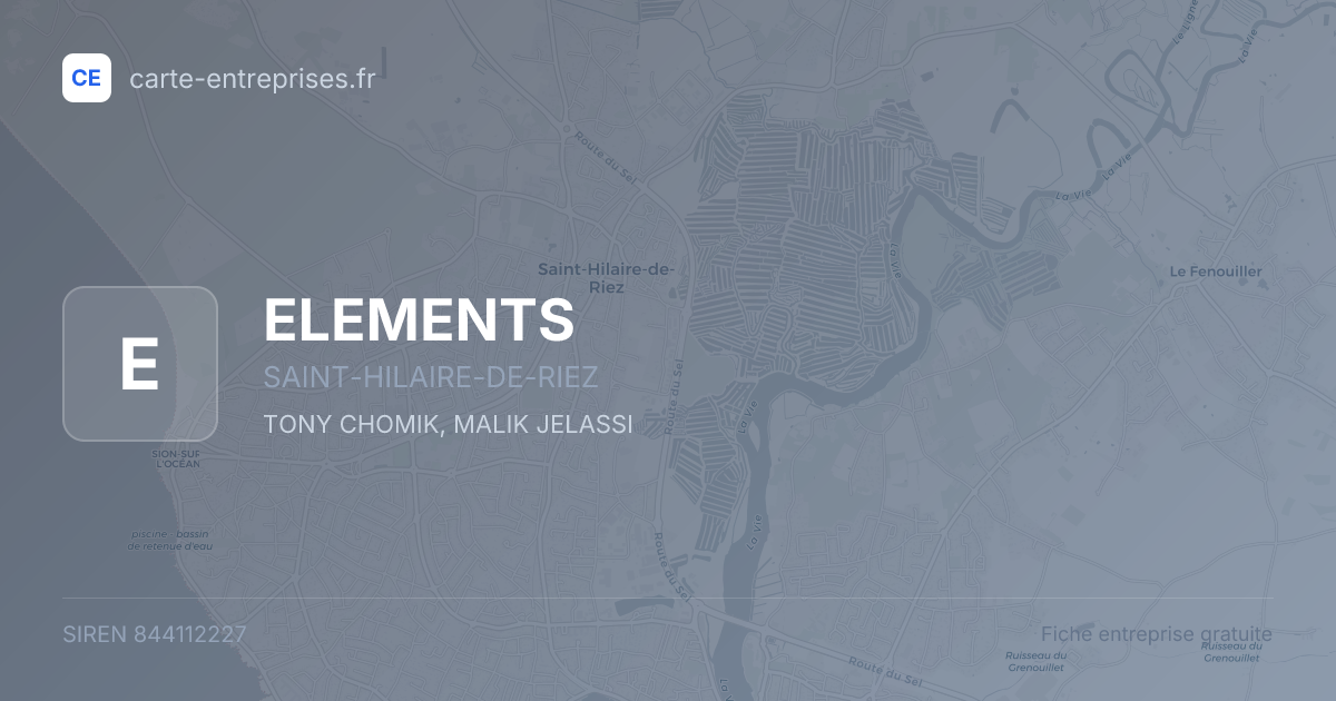 ELEMENTS — 844112227 — fiche entreprise
