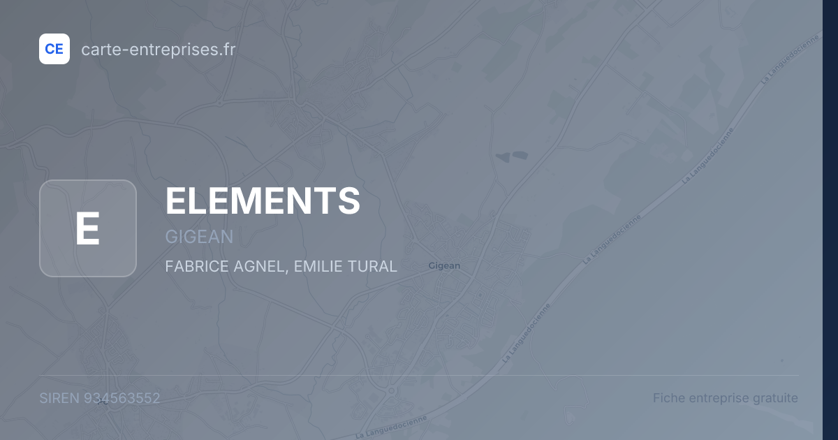 ELEMENTS — 934563552 — fiche entreprise