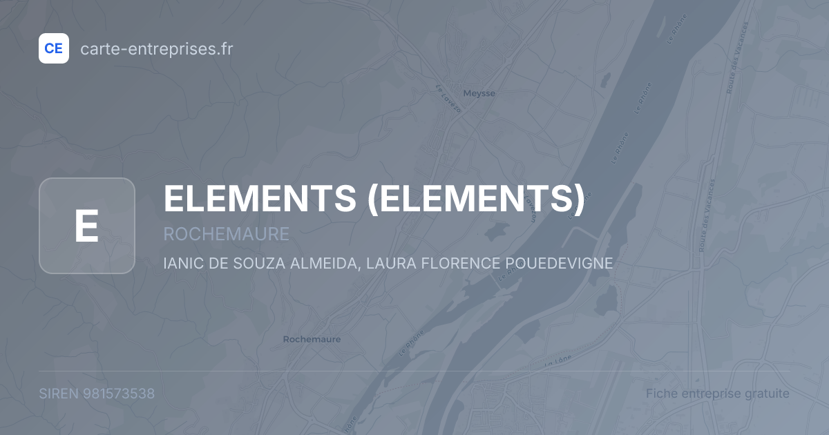 ELEMENTS — 981573538 — fiche entreprise