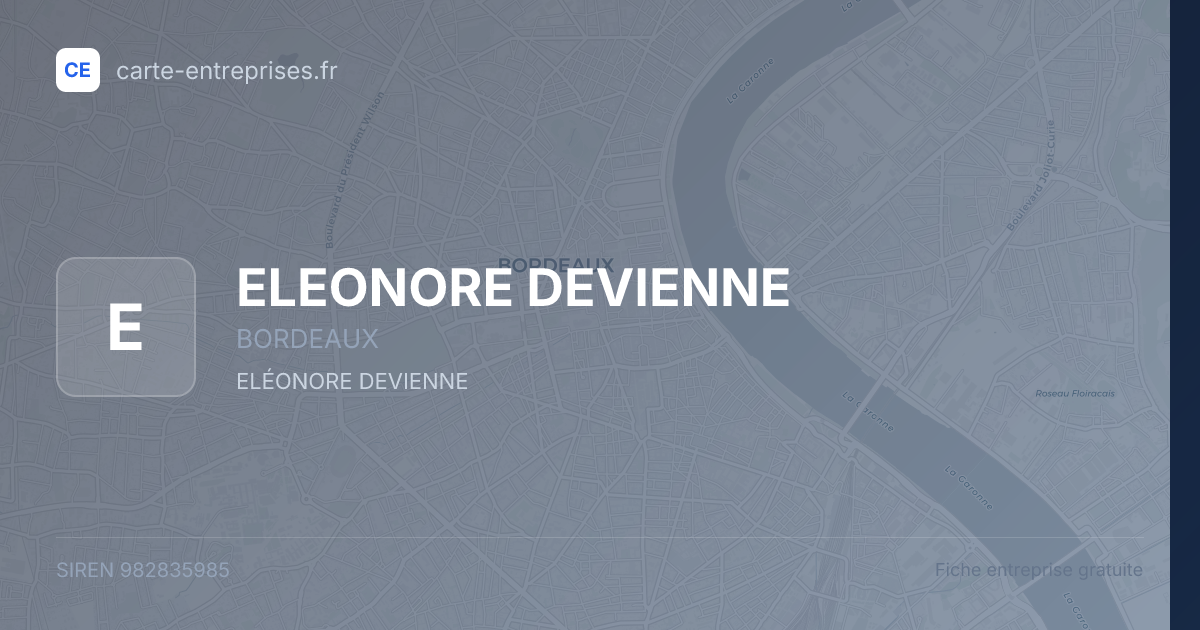 ELEONORE DEVIENNE — 982835985 — fiche entreprise