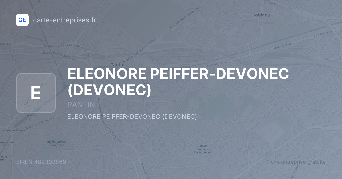 ELEONORE PEIFFER-DEVONEC (DEVONEC) — 489302869 — fiche entreprise