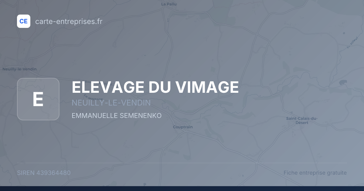 ELEVAGE DU VIMAGE — 439364480 — fiche entreprise
