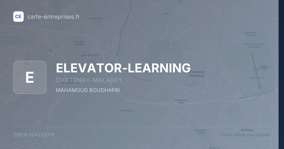 ELEVATOR-LEARNING — 894333079 — fiche entreprise