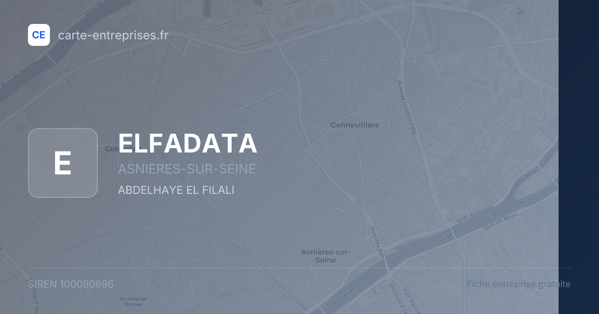 ELFADATA — 100080696 — fiche entreprise