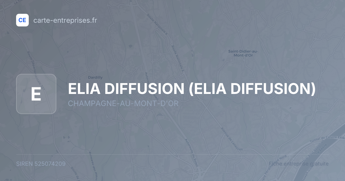 ELIA DIFFUSION — 525074209 — fiche entreprise