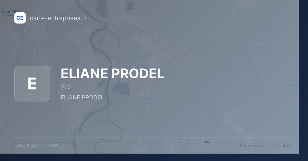 ELIANE PRODEL — 400273991 — fiche entreprise