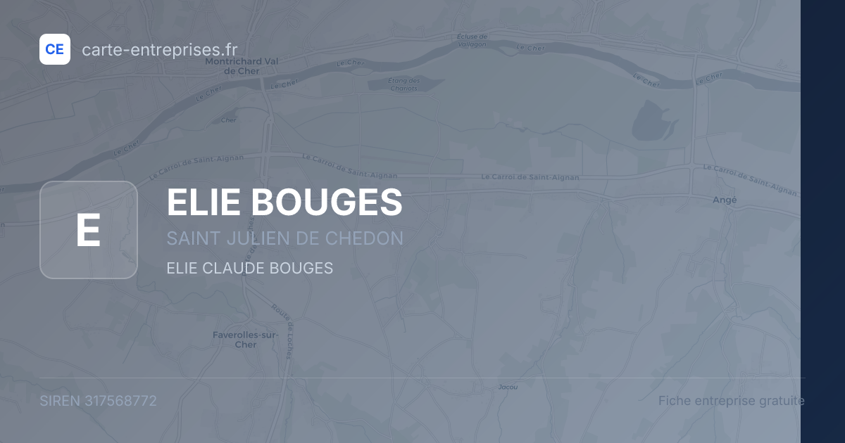 ELIE BOUGES — 317568772 — fiche entreprise