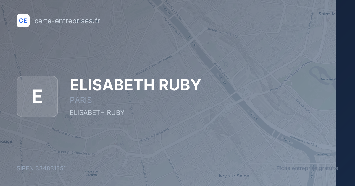 ELISABETH RUBY — 334831351 — fiche entreprise