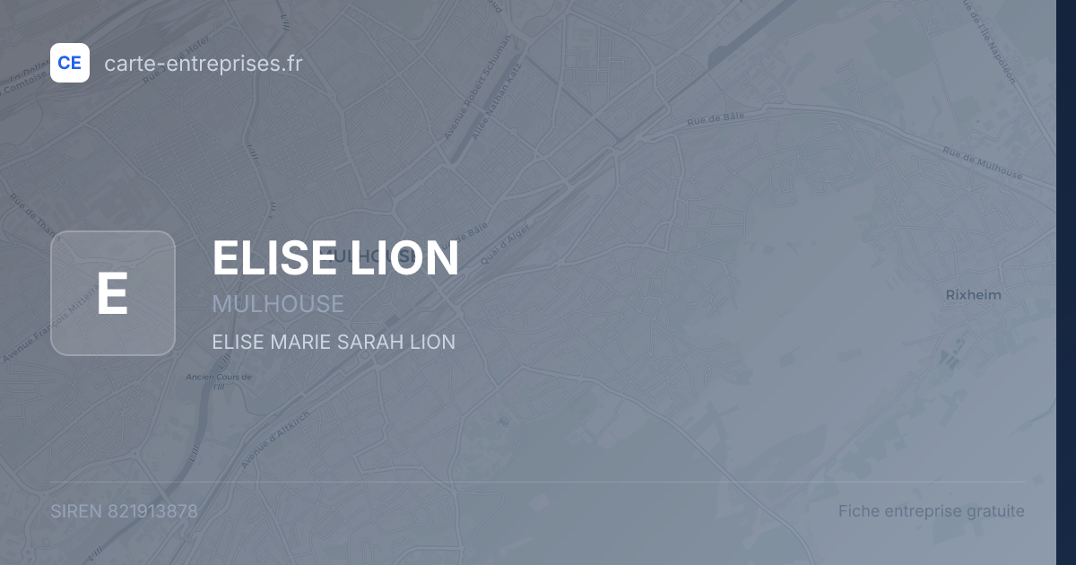 ELISE LION — 821913878 — fiche entreprise