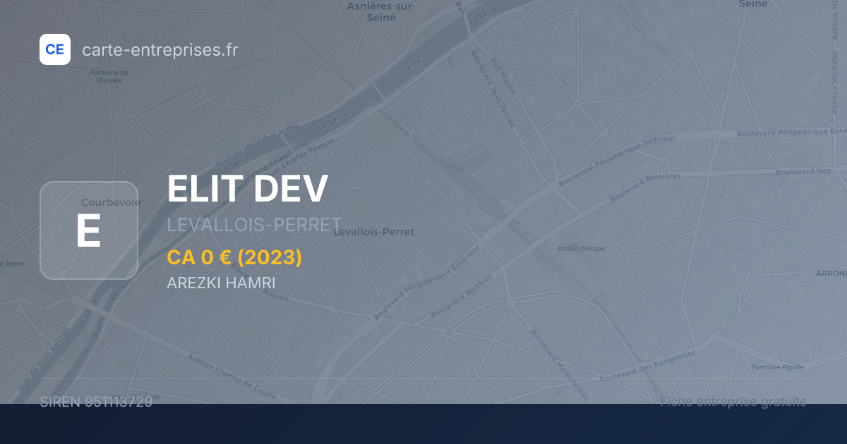 ELIT DEV — 951113729 — fiche entreprise