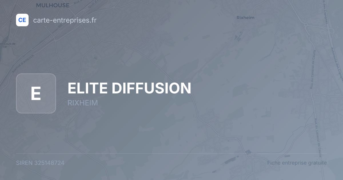 ELITE DIFFUSION — 325148724 — fiche entreprise
