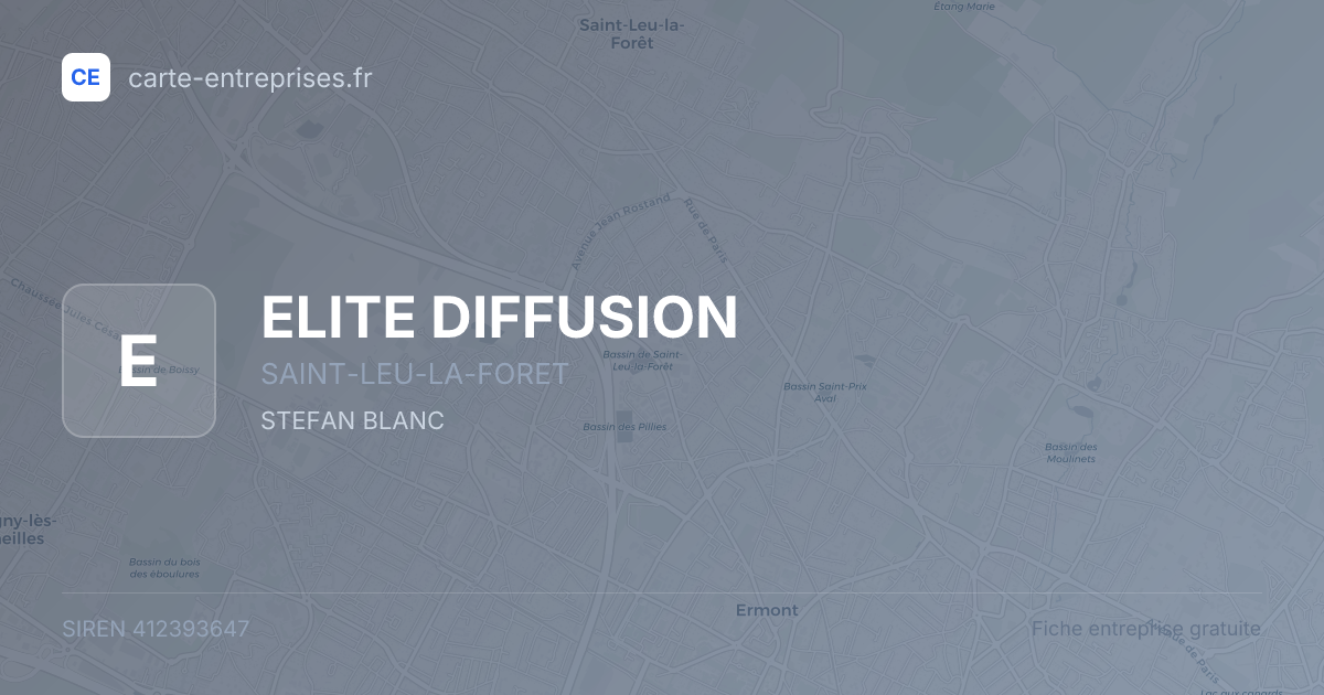 ELITE DIFFUSION — 412393647 — fiche entreprise