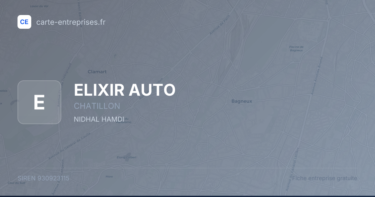 ELIXIR AUTO — 930923115 — fiche entreprise