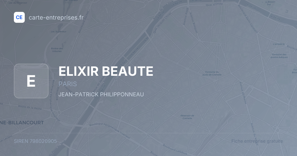 ELIXIR BEAUTE — 798020905 — fiche entreprise