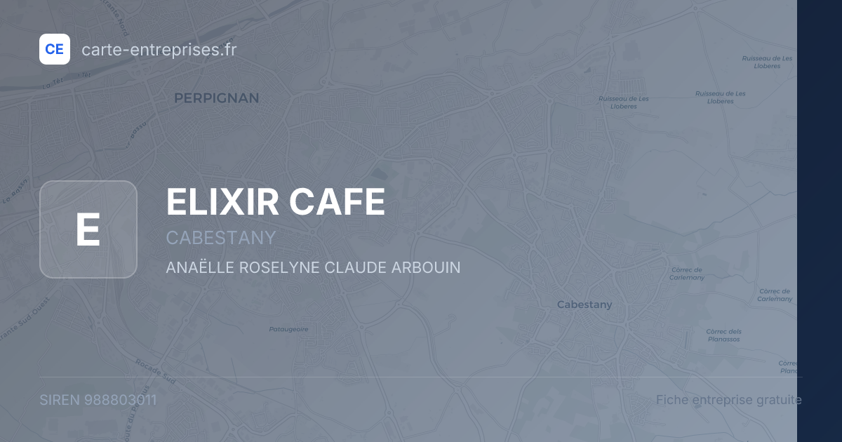 ELIXIR CAFE — 988803011 — fiche entreprise