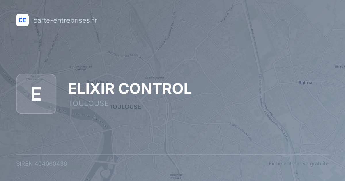 ELIXIR CONTROL — 404060436 — fiche entreprise