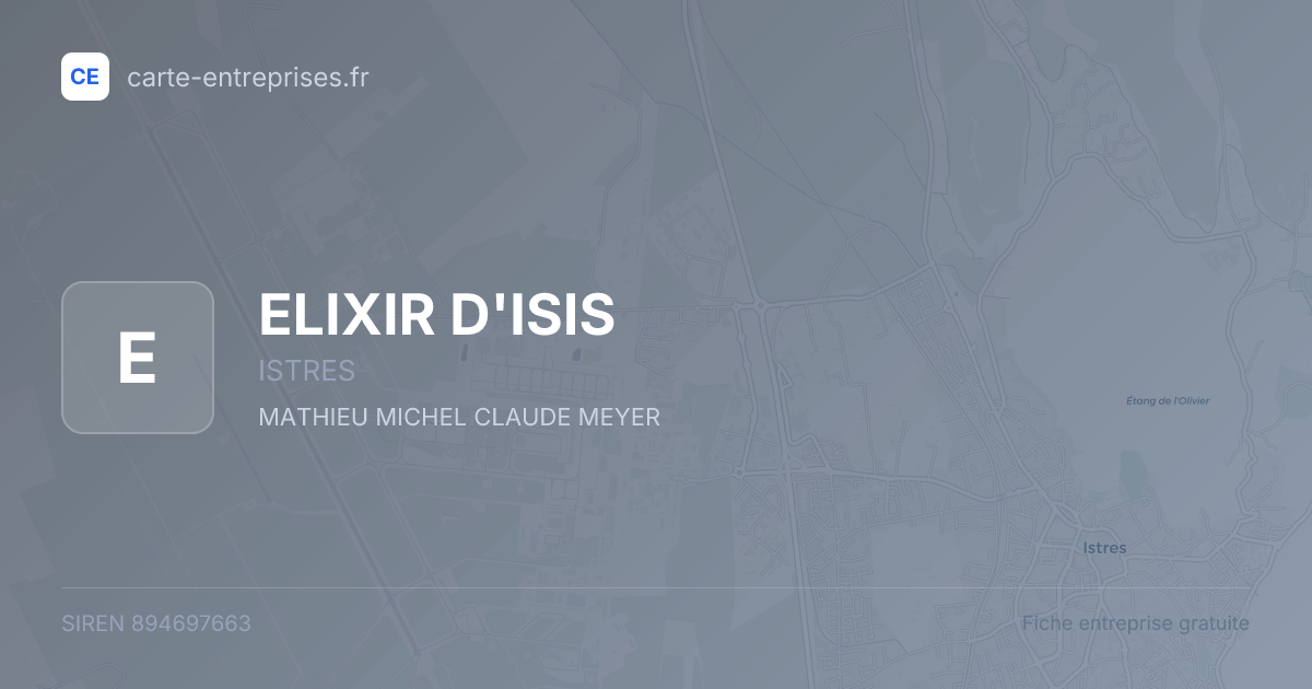 ELIXIR D'ISIS — 894697663 — fiche entreprise