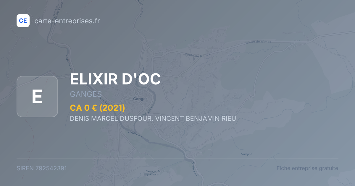 ELIXIR D'OC — 792542391 — fiche entreprise