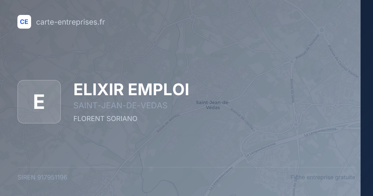 ELIXIR EMPLOI — 917951196 — fiche entreprise