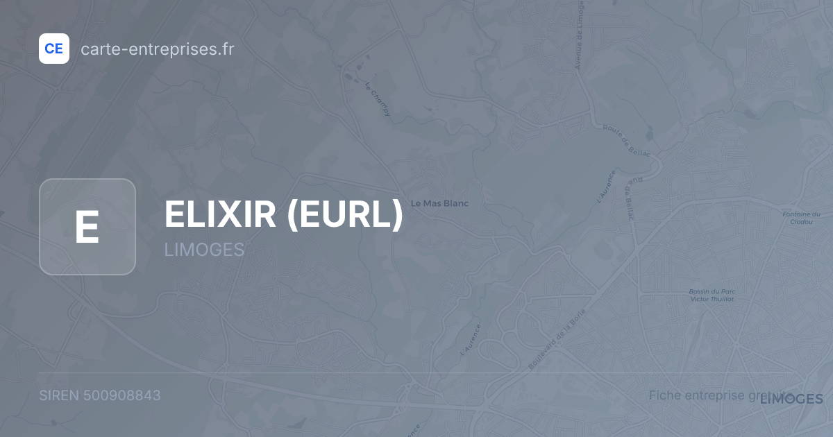 ELIXIR (EURL) — 500908843 — fiche entreprise