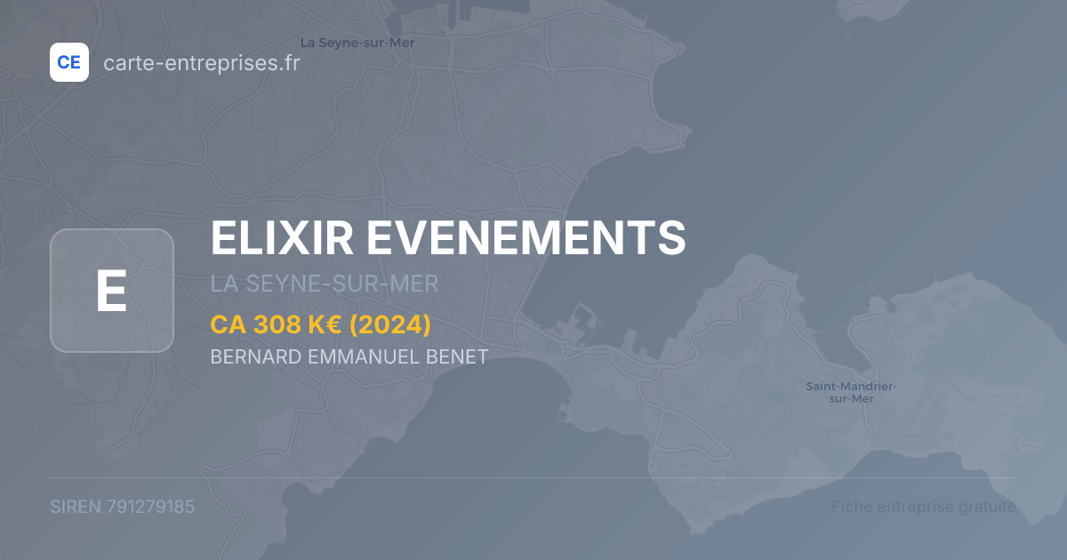 ELIXIR EVENEMENTS — 791279185 — fiche entreprise