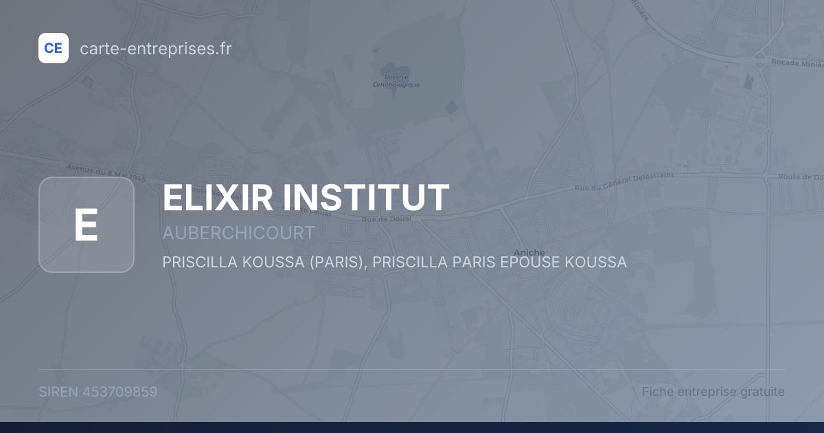 ELIXIR INSTITUT — 453709859 — fiche entreprise