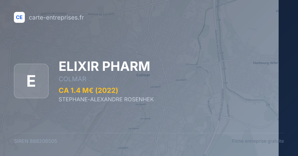 ELIXIR PHARM — 888206505 — fiche entreprise
