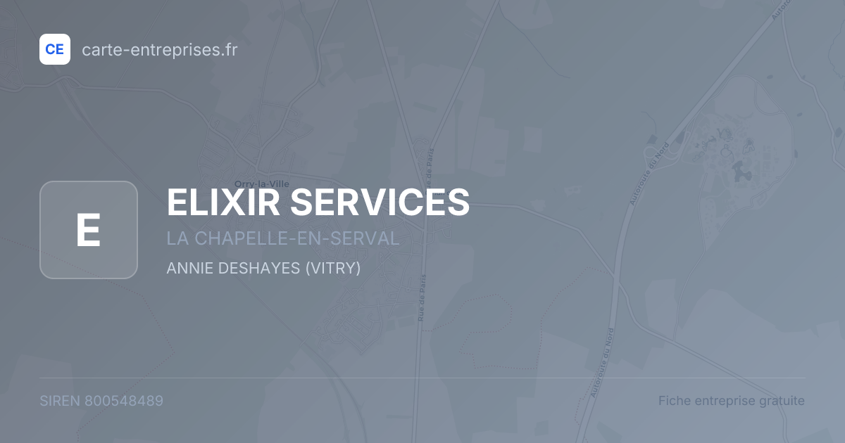 ELIXIR SERVICES — 800548489 — fiche entreprise