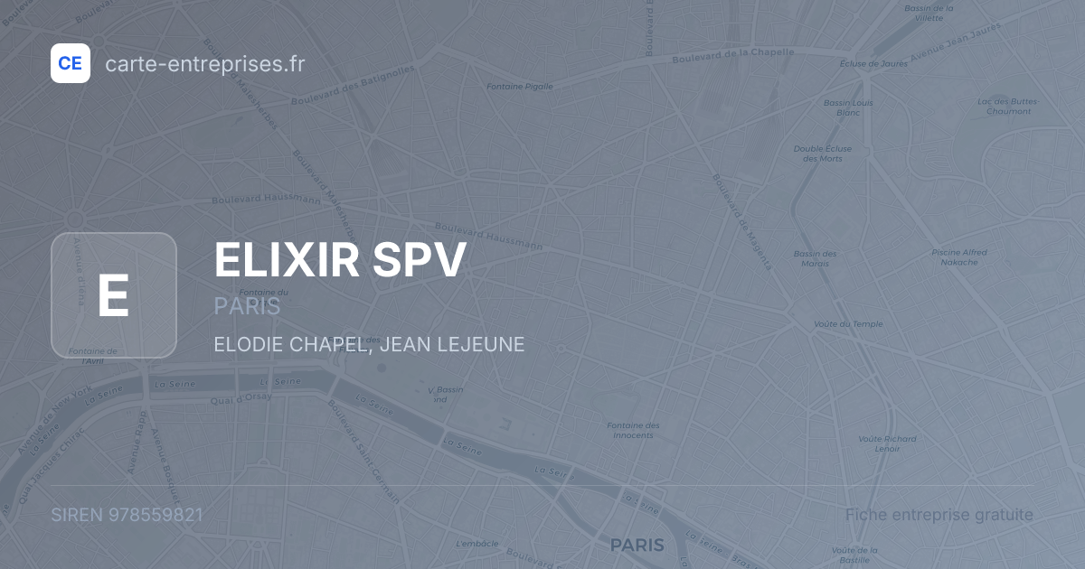ELIXIR SPV — 978559821 — fiche entreprise