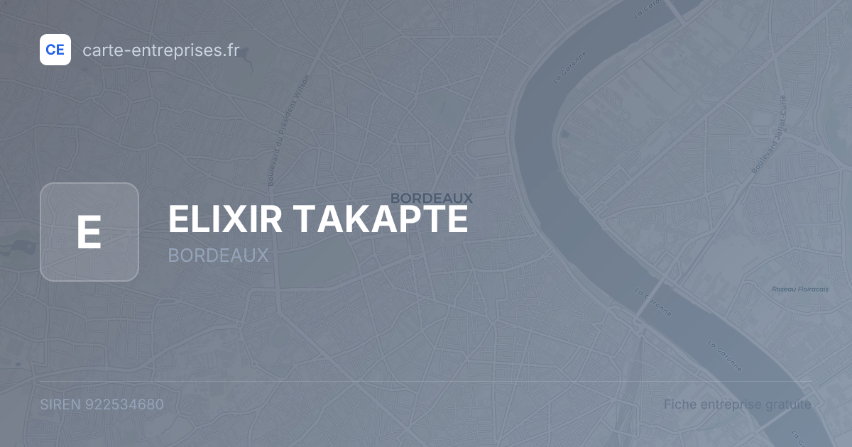 ELIXIR TAKAPTE — 922534680 — fiche entreprise