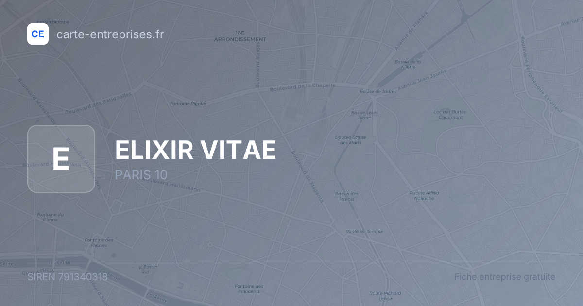 ELIXIR VITAE — 791340318 — fiche entreprise