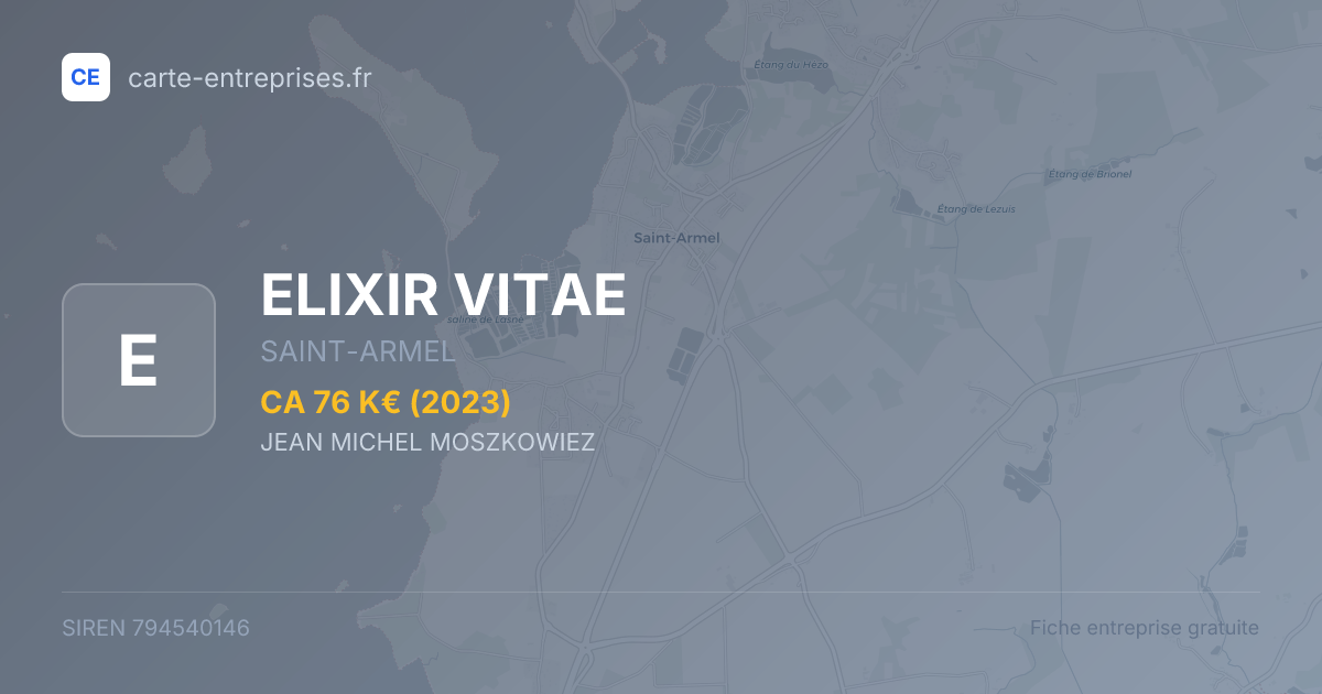 ELIXIR VITAE — 794540146 — fiche entreprise
