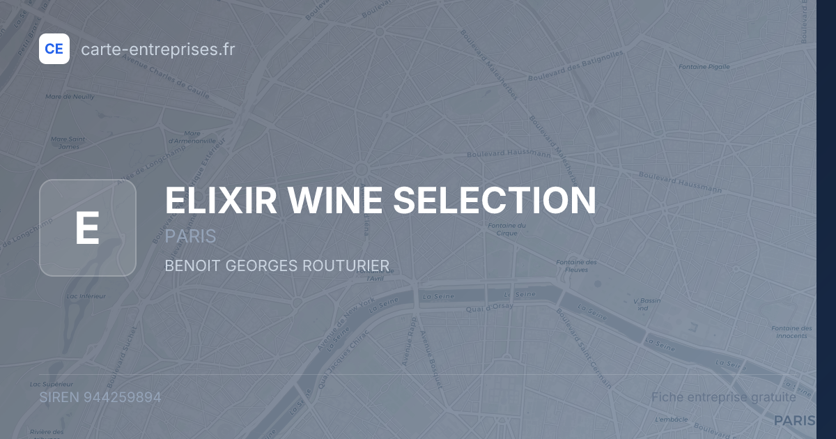 ELIXIR WINE SELECTION — 944259894 — fiche entreprise