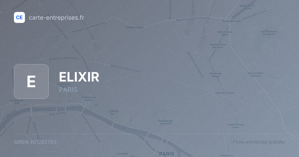ELIXIR — 401282793 — fiche entreprise