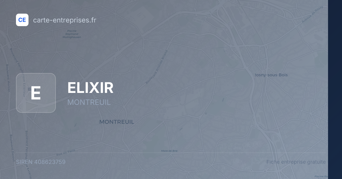 ELIXIR — 408623759 — fiche entreprise