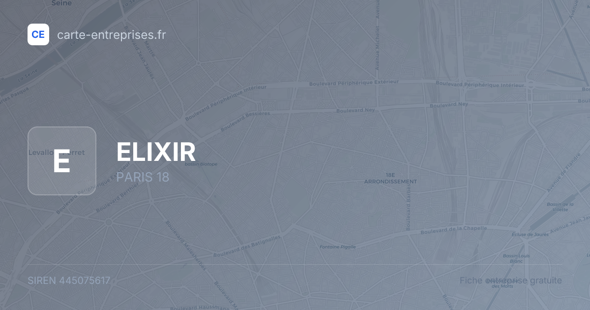 ELIXIR — 445075617 — fiche entreprise