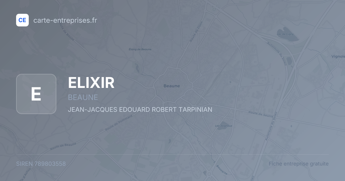 ELIXIR — 789803558 — fiche entreprise