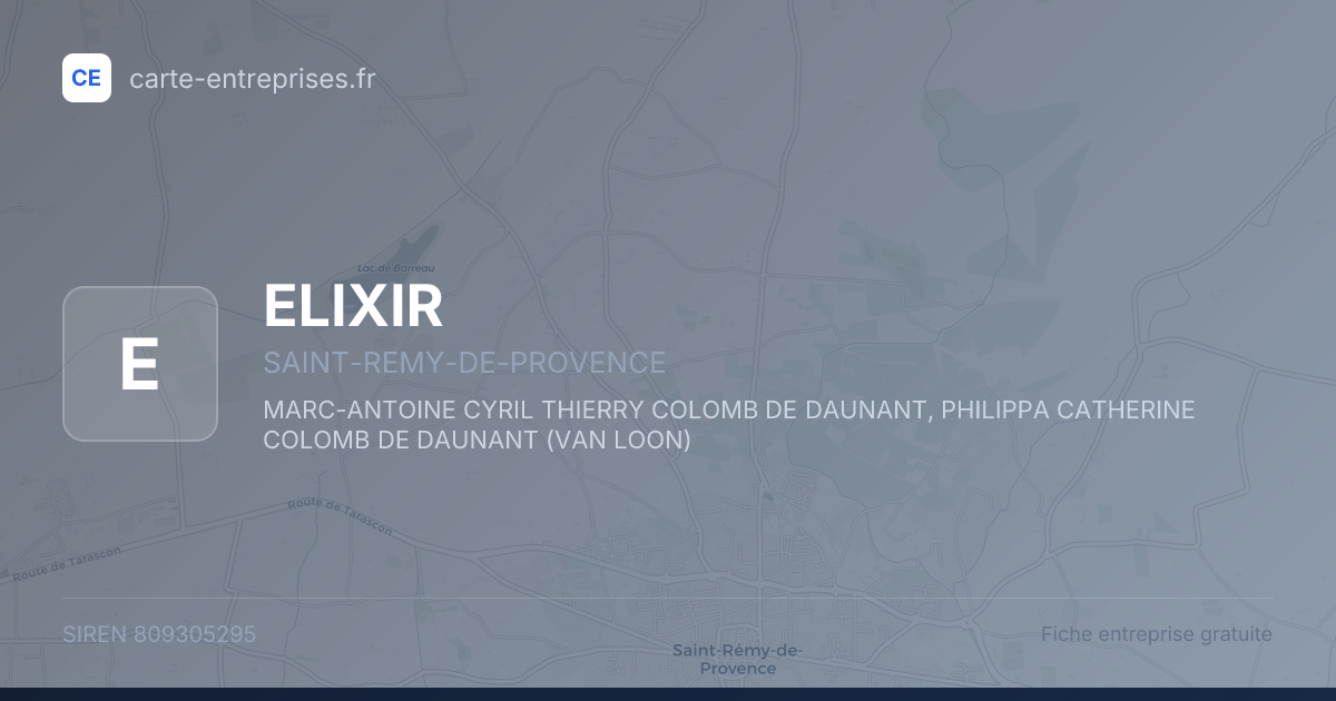 ELIXIR — 809305295 — fiche entreprise