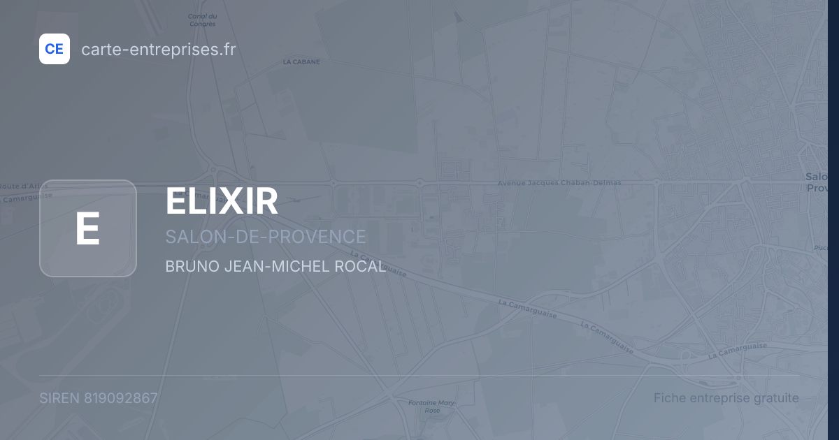 ELIXIR — 819092867 — fiche entreprise