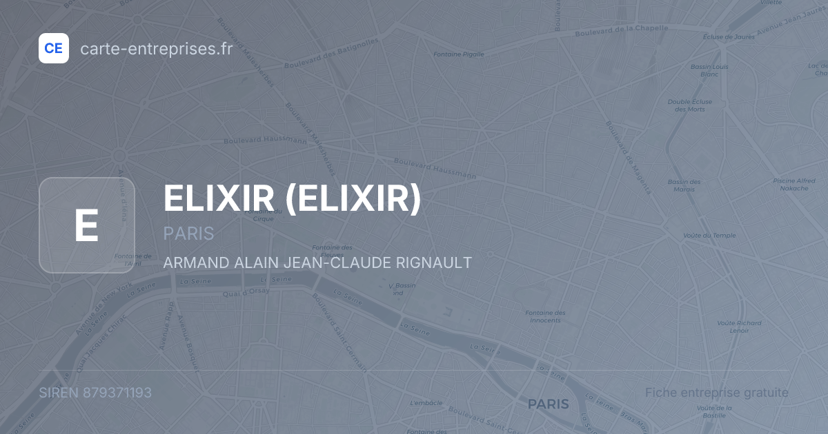 ELIXIR — 879371193 — fiche entreprise